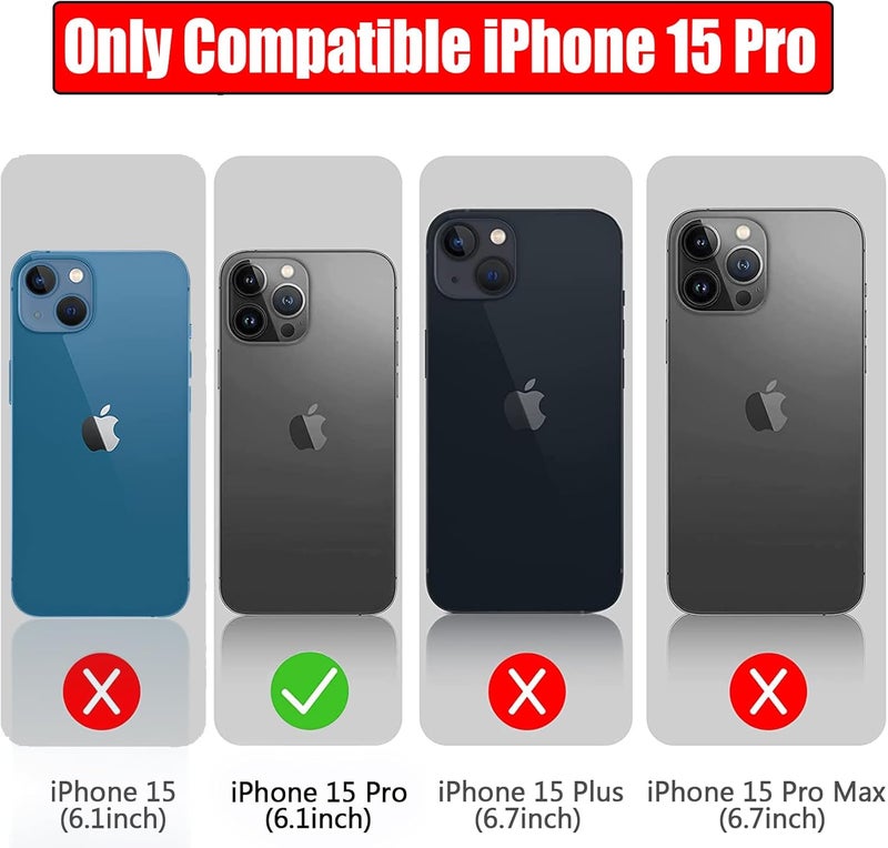 SNRONEW Battery Case for iPhone 15 Pro, Full Encircle 10000mAh High Capacity Rechargeable Portable Charger Case Extended Battery Pack for iPhone 15 Pro (6.1 inch) Wireless Charging Cover with Carplay-Black - Image 2